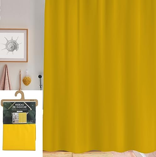 Urban Living 200 x 180 cm Duschvorhang Barney´S Dusch-Vorhang Badvorhang Badewannenvorhang (Gelb)
