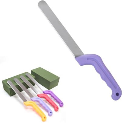 KMEYLE Floral Foam Knife, Professional Florist Accessory, Cutting Knife for Flower Foam Block, Blue, Stainless Steel & Wood