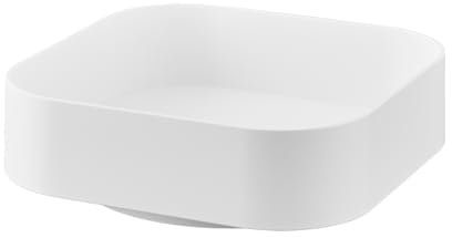 Yamazaki 2198 TOWER Drehbare Aufbewahrungsschale, weiß, ABS-Harz/Silikon, minimalistisch, 20 x 20 x 6.3 cm