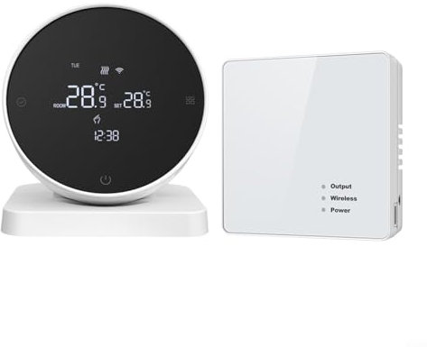 Smart RF Wifi Thermostat for Gas/Boiler Heating, RF433 Programmable Temperature Controller Works with -Alexa -Google Home