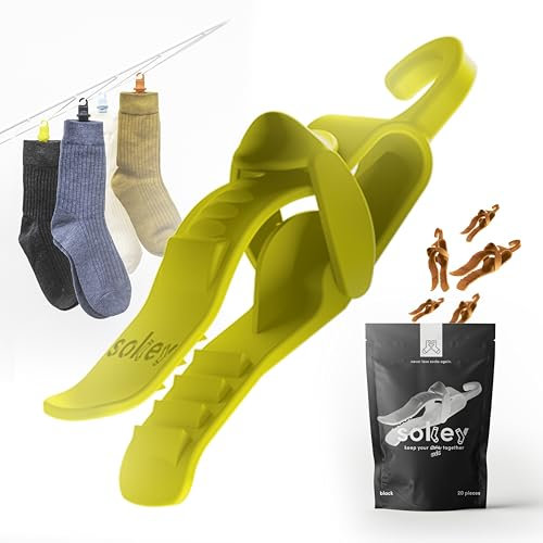 Sokey - Sockenklammer/Sockenclip - 20er-Pack: Hält Socken zusammen in Waschmaschine, Trockner & am Wäscheständer