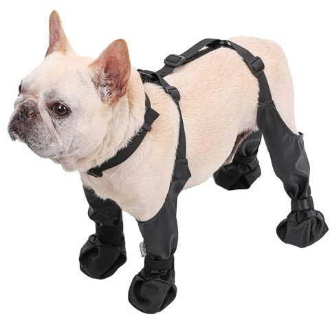 MeiAOBest Hundeschuhe, wasserdichte und schmutzdichte Hundeschuhe mit Hosenträgern, Pfotenschutz für kleine und mittelgroße Hunde, Anti-Fall, Outdoor, Walking, Laufen, Wandern, Booties mit