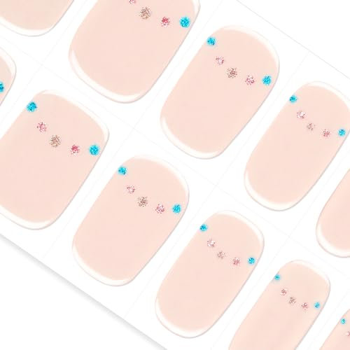 DANNI & TONI Halb ausgehärtete Gel Nagelfolien (Crystal Dream) klar transparent Farbige Highlights Glänzend Nagelset uv Gel Nagelfolie Nageldesign Nagelfolie Selbstklebend Wraps 28 Aufkleber