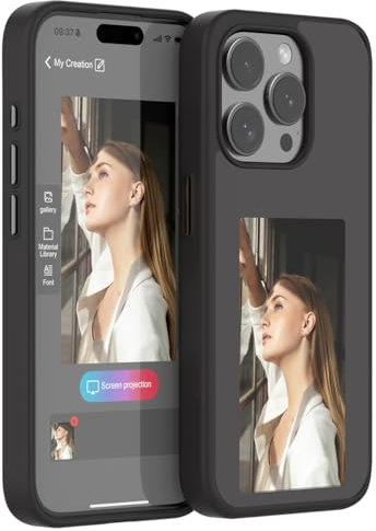 Smart Ink Phone Case For Iphone 13/14 / 15 Pro Max, Smart Nfc Ink Screen Phone Case (for iphone 15 pro max,Black)
