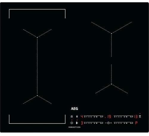AEG Table de cuisson à induction série 6000, IKX64441CB, 4 zones de cuisson, 60 cm, fonction pont, fonction Hob2Hood, minuterie de cuisson intégrée, verrouillage par clé, chaleur résiduelle 3 étapes