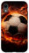 Hülle für iPhone XR Fußball, Fußball auf Feuer
