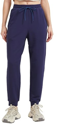 netdraw Ultraweiche Damen-Jogginghose aus Bambusviskose, Baumwolle, Lounge, Yoga, Jogger, konische Hose, Marineblau, X-Large