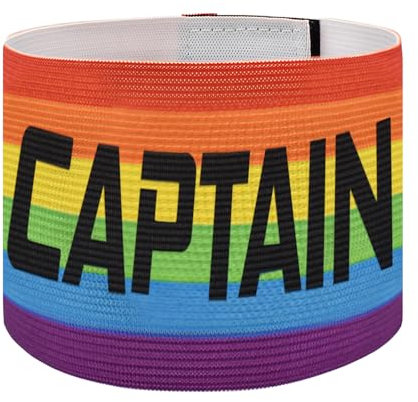 VerteLife Unisex Fußball Kapitänsbinde Klassische Spielführerbinde Einstellbar Armbinde Elastisch ArmbandSportmannschaften Zubehör für Jugendliche & Erwachsene - Regenbogen Stil
