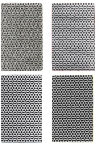 sourcing map 4pcs Diamond Sandpaper 60 100 200 400 Grit Electroplated Polishing Paper Hook and Loop Abrasive Paper Sheet for Glass Ceramic Porcelain Sanding Polishing, Grey Yellow Blue Red
