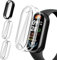 ivoler 3 Piezas Funda con Protector de Pantalla para Xiaomi Smart Band 9 / Xiaomi Mi Band 9, Protección Completa Carcasa Protectora Delgado Suave TPU Anti-Arañazos Case, 2 Transparente + 1 Negro