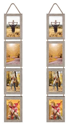 EYMPEU Marcos de Fotos 10X15 Collage Juego de Colgantes, Marco 10X15 Vertical Rústico Set of 8, Para La Decoración de Paredes.