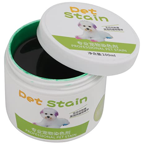 Qukaim Crema de tinte para el pelo de perro, tinte semipermanente de colores brillantes para perros, diseño seguro de boca ancha, 100 g, verde sante