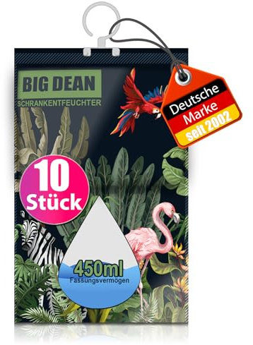BigDean 10er Pack XL Luftentfeuchter Kleiderschrank - je Beutel bis zu 450ml Entfeuchter Schrank ohne Strom
