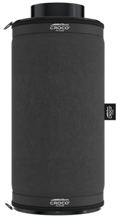 Croco - Aktivkohlefilter Grow - Kohlefilter für Growzelt - Growbox, Growzelt, Hydrokultur, Zuchtzelte Zubehör - für effektive Luftfiltration, gegen unangenehme Gerüche - 420-680 m³/h fi150mm h500mm