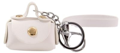 TPZORJX 1 pièce Porte-monnaie miniature pour femme, mini sac de rangement, porte-clé, rangement de câble de données, cuir, pendentif de porte-clé (blanc)
