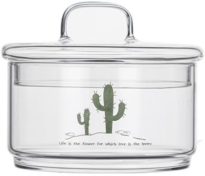 KEKEHOME Plato de cristal para dulces con tapa, cuenco decorativo para galletas, cuenco de ensalada transparente, contenedor de almacenamiento para el hogar, cocina, mesa de café, escritorio de