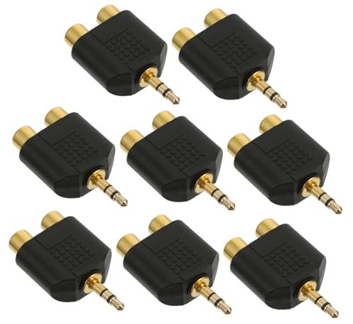 QUMIIRITY 8pcs Audio Adapter Stereo Male to Female Splitter Connector for Laptop Computer Phone Home Theater