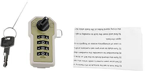 Beufee 4 Digit Combination Lock, Outdoor Weatherproof Locker Lock Cam Cabinet Convenient Password Security Coded Lock with Key for Home Garage