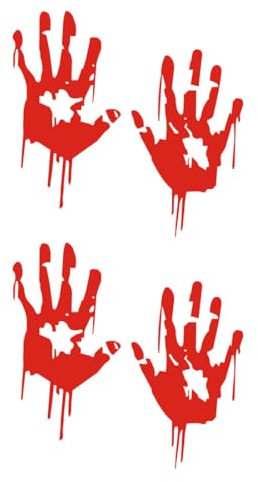 Blutspuren Auto Aufkleber, 2 Paare Hände Blutspuren Aufkleber Auto Sticker Frontscheibenaufkleber, Blutige Hände Totenkopf Aufkleber Vinyl Stickers, ür Auto Motorräder Fahrrad Snowboard Gepäck