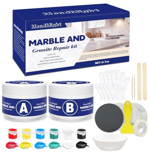 Kit Riparazione Vasca da Bagno e Piastrelle - Smalto Ceramico per Lavandini, Docce, Crepe, Graffi e Fori - Impermeabile con 6 Colori - Facile Applicazione per Principianti