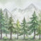UNIK Nordic Kindertapete Wald 250 x 250 cm – Vliestapete mit Tannen & Bergen für Kinderzimmer – Beruhigendes Waldmotiv in Aquarell – Skandinavisches Design – Junge & Mädchen