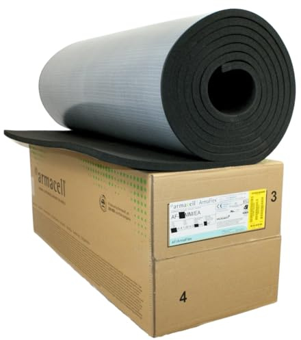 Armaflex AF 19 mm – 25 cm x 1 m Tapis d'isolation autocollant – Isolation efficace du froid et de la chaleur en caoutchouc, avec protection contre la moisissure et l'humidité
