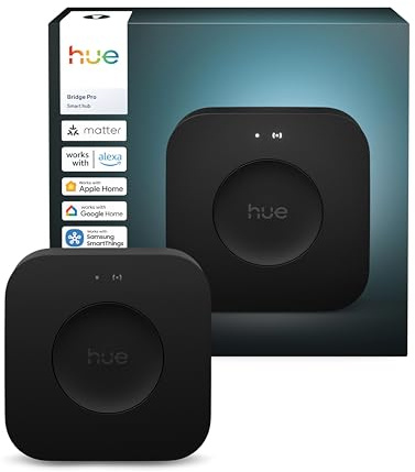 Philips Hue Bridge Pro Smart Lighting Hub, Black | Wireless Smart Hub, Advanced Encryption, Supports 150+ Lights and 50+ Accessories, Smart Home