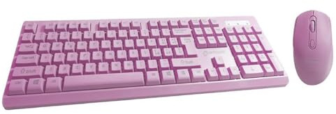 Vetrineinrete® Tastiera più mouse Wireless senza fili con design moderno connessione stabile 5 colori disponibili (Rosa)