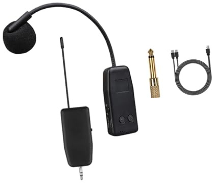 mophrati Kabelloses Ansteckmikrofon für Violine, verstellbarer Winkel und 5 mm Adapterstecker für professionelles kabelloses Mikrofon für Violine und Cello. Ausgestattet mit, Schwarz, Kurzer Clip
