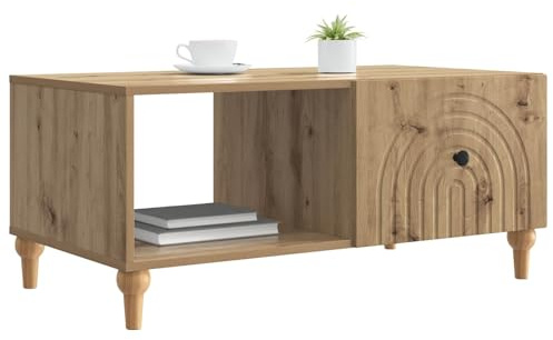 vidaXL Couchtisch Artisan-Eiche 90 x 50 x 40 cm Holzwerkstoff, Modernes Wohnzimmertisch, Vintage-Look, multifunktional, viel Stauraum, toller Mittelpunkt, vielseitige Deko