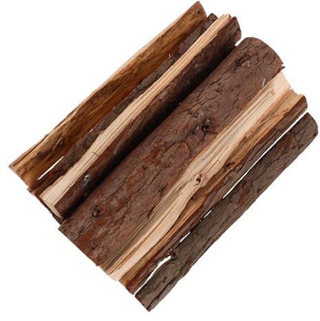 FIXOSHEE de Troncos de Madera Decorativos Material Madera Marrón 10 Piezas para Chimenea, Rústicos y Realistas, Perfectos para Jardín y Fogatas