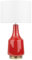 Beliani Moderne Tischlampe effektive Farbe Keramik/Poly-Baumwolle rot/cremeweiß Triversa
