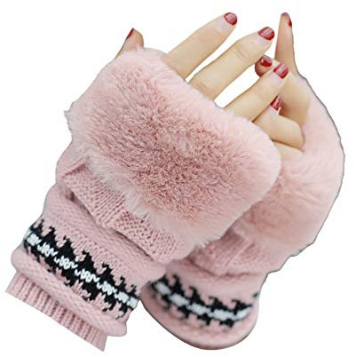 Amorar Damen Handschuhe Winter Armstulpen Fingerhandschuh Strickhandschuhe Warme Fäustlinge Fausthandschuh Für Pulswärmer lang Handwärmer Handstulpen Alternative
