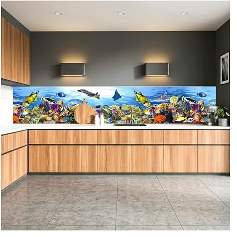Dimex Küchenrückwand Folie selbstklebend Fische IM Ozean | Klebefolie - Dekofolie - Spritzschutz für Küche | Premium QUALITÄT - Made in EU | 350 cm x 60 cm