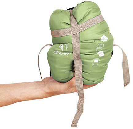 REDCAMP Leichter Schlafsack für Erwachsene, ultraleichter Schlafsack für den Sommer, 1-2 Jahreszeiten, warmes Wetter, Rucksackreisen, Grün, 0,7 kg