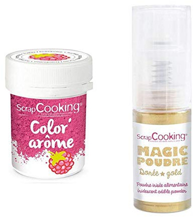 Pink Food dye Raspberry Flavor 10 g + Golden Edible Powder