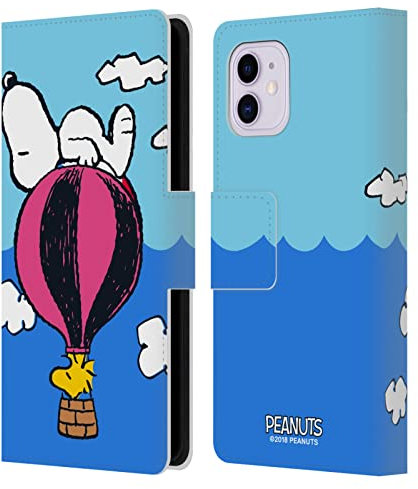 Head Case Designs Offizielle Peanuts Snoopy & Woodstock Ballon Halbzeiten Und Gelächter Leder Brieftaschen Handyhülle Hülle Huelle kompatibel mit Apple iPhone 11