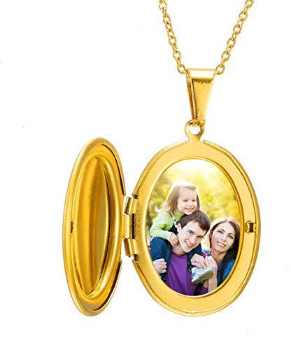 RWQIAN Photo Collier Personnalisé Photo Texte Bijoux Femme Médaillon Acier Inoxydable Couple Loquet Cadre Photo Pendentif Ovale Rond Forme De Coeur