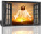 Sunator Jesus Christus Jesus Greets You Welcome Wandbild mit Rückansicht auf Sonnenuntergangsfenster, 40,6 x 61 cm