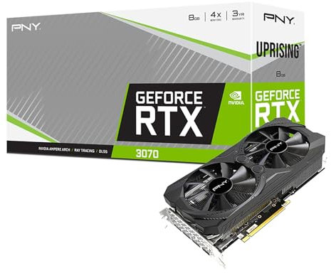PNY Carte Graphique GeForce RTX 3070 8GB Uprising Dual Fan LHR Noir
