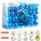 Xacool Weihnachtskugel-Set mit 145 Ornamenten, inklusive runder und kleiner Dekoration, Baumspitze, tolle Geschenkideen für alle Familien (blau)