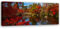 Feeby Vlies Leinwandbild Natur Japanischer Garten Japan 150x50 cm Wanddeko Design Kunstdruck Zimmerdeko Bilderwand Orientalisch Bäume Teich Orange