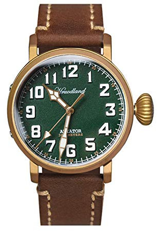 Hruodland Bronze Automatik Gradient Pilot Herrenuhren Saphirglas 300M Wasserdicht Mechanische Flieger Armbanduhr für Herren Herren, grün, Pilot