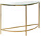 Beliani Halbmond Konsolentisch Glas Marmor Optik weiß Metallgestell Gold Glamour Orita