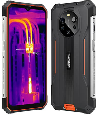 Blackview BL8800 Pro Smartphone 5G Dual Sim Schermo da 6.58 - 128 GB RAM - Arancione - Certificato IP68 & IP69K - Fotocamera principale da 50 + 20 + 8 + 2 MP