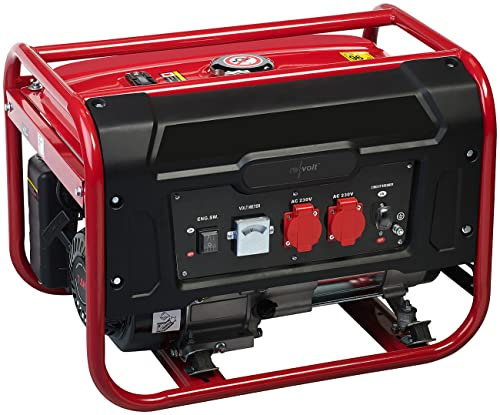 revolt Stromagregat: Tragbarer Benzin-Generator, 2.600 W (2.800 W Spitze), 2X 230 V, 15 l (Stromgenerator Benzin, Inverter Generator, Spannungswandler)