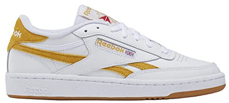 Reebok Club C Revenge Damen-Sneaker, Weiß/Retro-Gold/Rosafarben, Größe 38, 38 EU