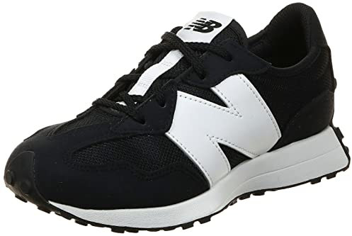 New Balance Garçon Unisex Kinder 327 Bungee Lace Basket, Black/White, 31 EU