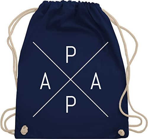 Shirtracer Turnbeutel Rucksack - Geschenk zum Vatertag - Papa X weiß - Unisize - Navy Blau - sprüche vater geschenke für väter papas vatergeschenk gifts for dads fathers day fatertagsgeschenke