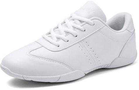 Damen Cheerleading Schuhe Mädchen Atmungsaktiv Tanzschuhe Leichtgewicht Cheer Schuhe Weiß Training Schuhe Fitness Gymnastik Yoga Weiß 37